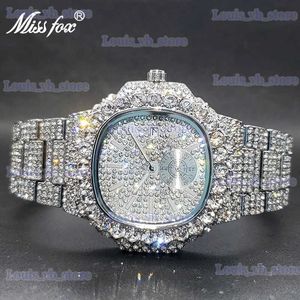 Autres montres Hommes ES Luxe Design Classique Plein Diamant Carré Horloge À Main Étanche Hip Hop Quartz Pour Hommes Avec Livraison Gratuite T240330
