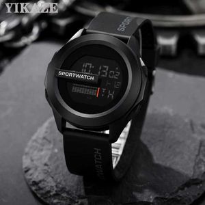 Autres montres Yikaze Mens Sports LED Watch Top of the Line Mens Digital Watch Multi fonctionnelle Rubber Mens Fitness Athlete Timing Electronic Watchl240403