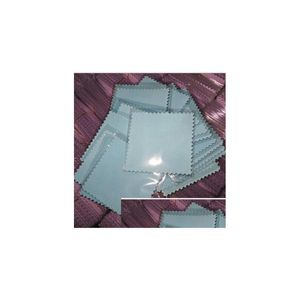 Autre Wholesale-200pcs 8x8cm Sier Poli vernis avec des sacs OPP tissu pour les bijoux dorés Nettoyer Blue Couleur Microfibre Tissu en daim Dr Dhai1