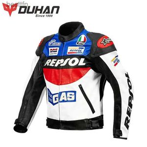 Autres vêtements Duhan Costume d'équitation de moto Costume de moto quatre saisons pour hommes Veste en cuir PU Costume de course Costume de moto Ensemble imperméable L231008