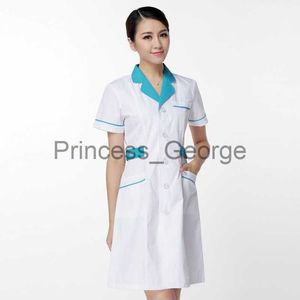 Otra ropa El más nuevo uniforme de enfermera Mujeres de manga corta con cuello en v Tops Uniforme de trabajo Top de algodón Hot Ladies Nurse Dress SingleBreasted x0711