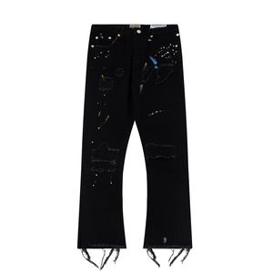 DESIGNERS Homme jeans GA Pantalon peint à l'encre éclaboussée trou Rue pop mode Qualité Pantalon en denim classique pour hommes, plus la taille M-XXL