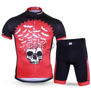 Otras prendas de vestir Trade Tour Skeleton Bike Ropa de ciclismo de manga corta Set Humedad Wicking Car Caps Máscaras x0915
