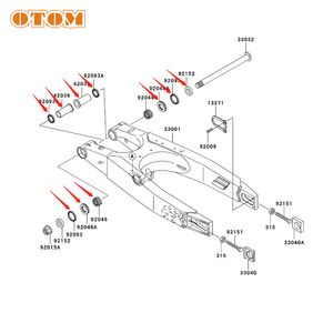 Otom Motorcycle Swing Braf Maintenance Kit Thrust Bround Roulements à rouleaux à aiguille Scellons d'huile pour Kawasaki KX à deux traits KX125 KX250