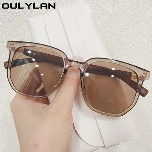Oulylan moda madera grano piernas gafas de sol mujeres hombres marca vintage diseñador gafas de sol señora marrón gafas estilo coreano 240322