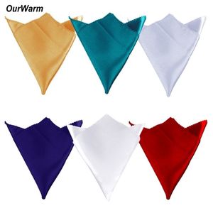 OurWarm 100pcs Poliéster satinado Servilletas de tela Servilleta Banquete Cena Inicio Fiesta de boda Favor Decoración de mesa Seis colores Y200328