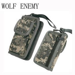 Bolsas al aire libre Llegada con estilo Hombres Nylon Militar Táctico Monedero Cremallera 5 colores Ejército Verde ACU Tan Negro Camo Monedero Boys