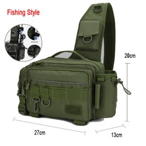 Outdoor Bags Fishing Tackle Bag Single Shoulder Crossbody Bags Waist Pack Fish Lures Gear Utility Storage Fishing Box Bag Tactical Bag N0172 230831