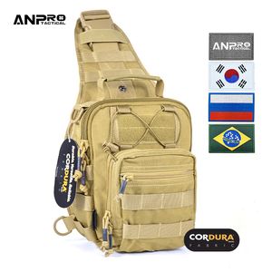 Bolsas al aire libre Tactical Sling Bag Military Hunting Accessori EDC Hombro impermeable para hombres Cordura Fabric Durable Camping Pack Molle 230717