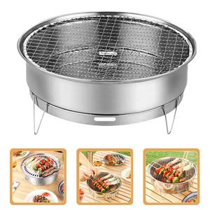 Barbecue en plein air Grill Camping accessoire charbon de bois Barbecue support poêle Hibachi Portable grille de cuisson outil Mini brasero feu 240223