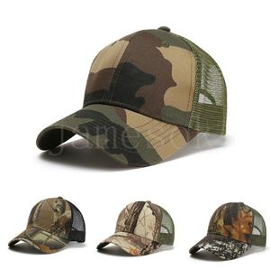 Gorra de camionero de camuflaje para exteriores Sun Tie Dye Summer Hunting Hat Peaked Camo Baseball Mesh Sports Hats df065