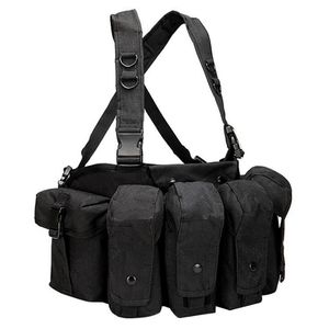 Equipo de pecho para exteriores, chaleco de caza Airsoft, bolsa Molle, bolsa táctica Simple para revistas