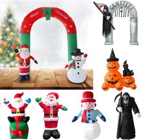 Decoración navideña al aire libre Papá Noel inflable muñeco de nieve jardín inflable patio arco Halloween adornos navideños Navidad nuevo 6162954