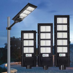 Exterior Comercial 400W 500W 600W LED Farola solar IP67 Dusk-to-Dawn Roads Lamp Pole crestech168