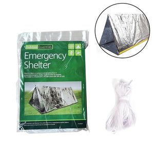 Tente d'urgence extérieure Party Favor Protection solaire Tente de camping chaude PE Revêtement en aluminium Abris Tentes Camp Randonnée Pads 245 * 150CM