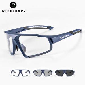 Outdoor Eyewear ROCKBROS Pochromic Cycling Glasses Bike Bicycle Glasses Sports Men's Sunglasses MTB Road Cycling Eyewear Protection Goggles 231204
