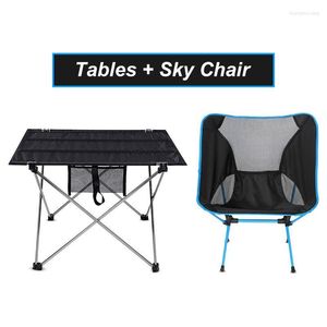 Mesa plegable para exteriores, muebles portátiles para acampar, mesas de cama ultraligeras de aluminio para ordenador, escalada, senderismo, Picnic, silla plegable