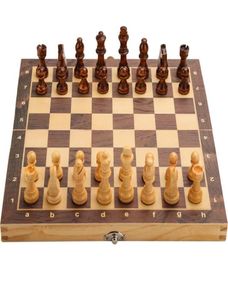Jeux de plein air activités échecs damier en bois pièces en bois massif échiquier pliant jeu d'échecs Puzzle haut de gamme 2212073243436