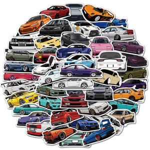 Juegos al aire libre impermeable 52pcs dibujos animados jdm calcomanías de automóviles de carreras