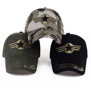 Outdoor Hunting Camouflage Baseball Cap American Cotton Embroidery Alphabet Casual Caps Men Soldier Combat Sun Protection Hat VT1562