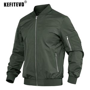 Vestes d'extérieur Sweats à capuche KEFITEVD hommes Bomber coupe-vent col montant zippé léger imperméable escalade randonnée veste manteau coupe-vent 230926