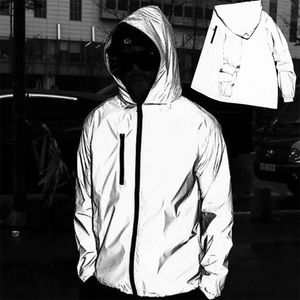 Outdoor Jackets Hoodies Men's Full Reflective Cycling Men Coats Spring Autumn Hooded Windbreaker Bike Soft Windproof Waterproof Jacket 230821