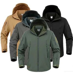 Vestes d'extérieur Sweats à capuche hommes hiver imperméable Trekking poisson chasse randonnée Camp militaire tactique extérieur capuche manteau armée vestes Sport Run SoftShell 0104