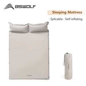 Outdoor Pads BSWolf Inflatable Mattress Tent Camping Mats Self inflating mattress Spliced Thick 231030