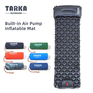Outdoor Pads TARKA Outdoor Sleeping Pad Built-in Inflator Pump Travel Mat Ultralight Inflatable Mattress Camping Equipment for Hiking Tourist 230516