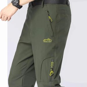 Outdoor Pants Pantalon de randonnée en plein air pour hommes 5XL avec ceinture à séchage rapide imperméable multi-poches léger tactique utilitaire pêche voyage pantalon cargo 231211