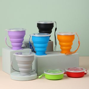 Tazas retráctiles de silicona portátiles al aire libre, tazas plegables para beber, viajes, Camping, taza de agua telescópica plegable T9I002580