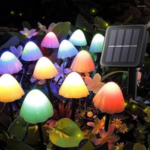 Lumières de jardin solaires extérieures Ensemble de 12 mini champignons Light étanche étanche du paysage de parcours en forme de mignon