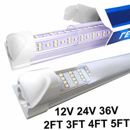 Tubos LED 2 3 4 5 Ft DC 12V 24V 36V T8 Integración Bajo voltaje Enfriador Puerta Tienda Luces Accesorio Barra de luz interior Tira para automóvil RV Camioneta Camión Camper crestech168