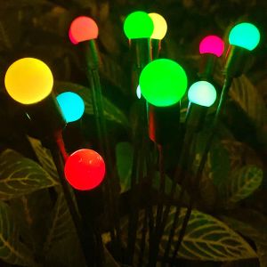 Lumière solaire d'extérieur oscillante, lumières de jardin lucioles se balançant par le vent 6/8/10 lumières chaudes et RVB Starburst pour la décoration de chemin de patio de cour 12 LL