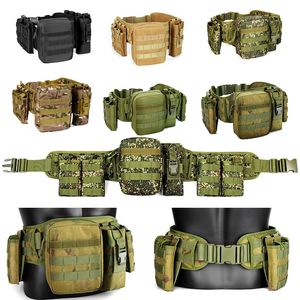 Outdoor Sports Gear Airsoft Equipment Hunting Shooting Tactical Molle Belt with Pouches NO10-209