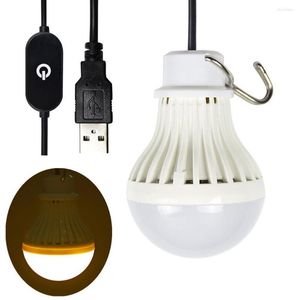 Extérieur USB LED ampoule lumière réglable tactile Dimmable lanternes portables pour Camping pêche randonnée tente lampes de nuit d'urgence