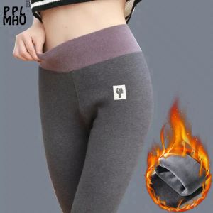 Trajes de gran tamaño 6XL Cálido Plus Veet Leggings Mujeres Slim Espesar Pantalón de invierno Casual Gimnasio Deporte Estiramiento Capris Cintura alta Pantalón flaco