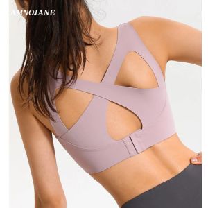 Tenues Femmes Sport Soutien-Gorge Fiess Top Respirant Bralette Push Up Soutien-Gorge De Sport Sans Couture À Fort Impact Dos Croisé Brassière Sexy Sous-Vêtements Roses