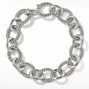 Oval Chain Bracelet Fashion Women Men's Braided Twisted Wire Silver Bracelets