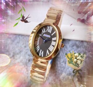 Forme ovale cadran de réservoir romain femmes montre date automatique trois broches conception robe horloge en gros cadeaux féminins fine montre-bracelet en acier inoxydable