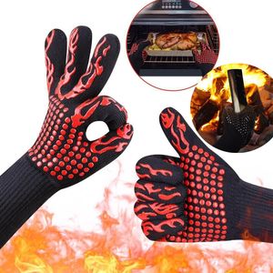 Mitaines de four 800 degrés BBQ gants anti-brûlure cuisine résistant à la chaleur griller Barbecue micro-ondes isolation haute température 230731