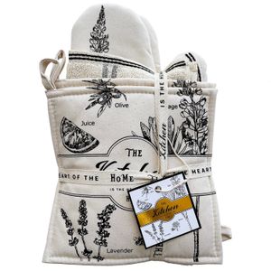 Gants de four F606 I GREVY, paquet de 6 pièces, gants de four en coton, support de casserole, gants de toilette en éponge, ligne de cuisine, coffret cadeau 231109