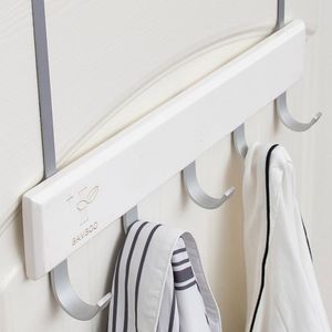 Ganchos para colgar sobre la puerta, estante colgante multifunción, perchero de madera, gancho para puerta, estante colgante de pared para tela, pantalones, sombrero, toalla, perforador F256a