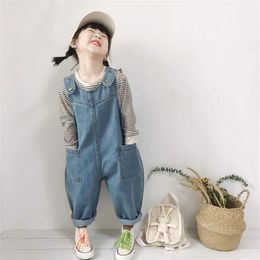 Salopette Version Coréenne Des Modèles De Printemps Et D'automne Garçons Et Filles Bébé Casual Denim Salopette Combinaison Jeans 220909