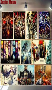 Affiche en métal Overlord, dessin animé japonais rétro, signes en étain, Bar, Club, café, décor de maison, squelette roi, peinture murale, bande dessinée, signes 3145518