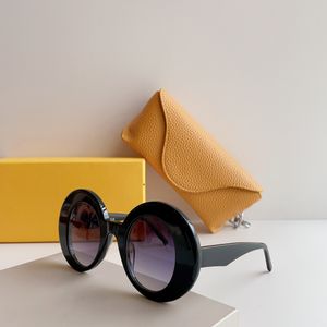 Gafas de sol redondas de gran tamaño para mujer, lentes de sol brillantes con degradado en negro y gris, de diseñador, con protección UV400, con caja