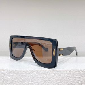 Gafas de sol de gran tamaño LW40106U Acetato Marco de lente de marco grande Marca Máscara protectora Gafas de espejo de conducción amarillas Gafas de montura completa loewee de lujo blanco