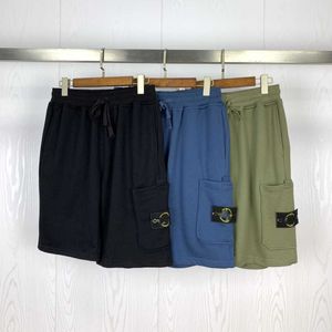 Pantalon ample en coton pour hommes, nouvelle marque de mode, poche unique, couleur unie, manches courtes, quart, T230122