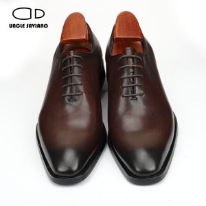 Oxford oncle Saviano Dress Classic Business Wedding Best Man Shoe Designer Formal authentine cuir Office Chaussures For Men S