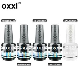 OXXI Kit de base y capa superior de esmalte de uñas en gel, base de goma semipermanente para barnices en gel, juego de manicura, imprimación sin ácido uv 240127